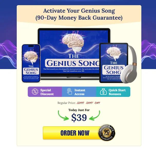 The Genius Song offer with 90-day guarantee