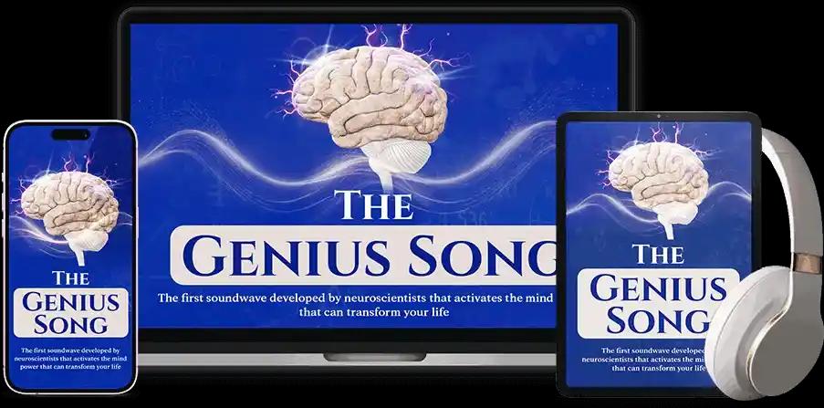 The Genius Song audio program on laptop, phone and tablet